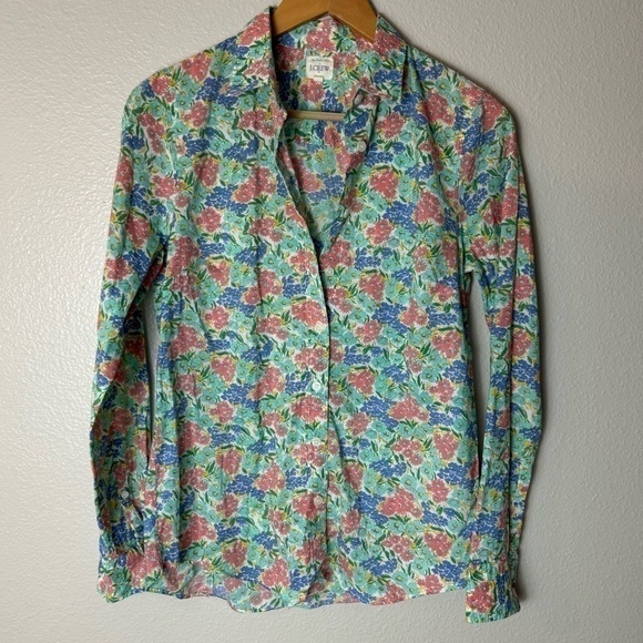❤️ SALE J. Crew Floral Pattern Print Button Down Shirt - Picture 1 of 5